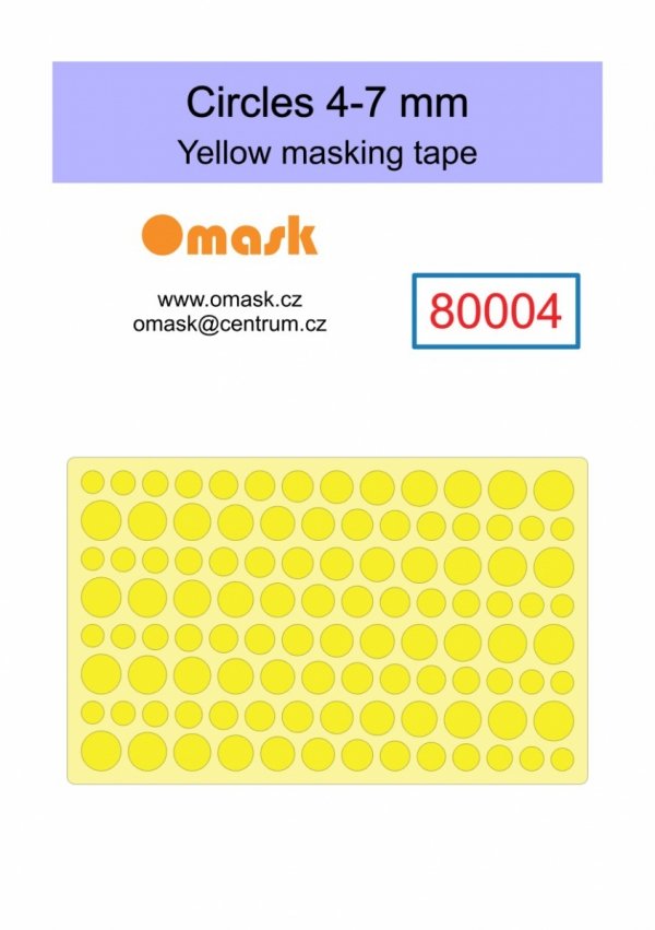 Omask 80004 Circles 4-7 mm (yellow masking tape)