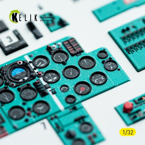 Kelik K32043 MiG-21 F-13 - interior 3D decals for Trumpeter kit (1/32)
