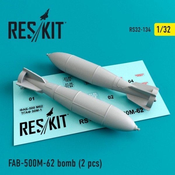 RESKIT RS32-0134 FAB-500 M-62 bomb (2 pcs) 1/32
