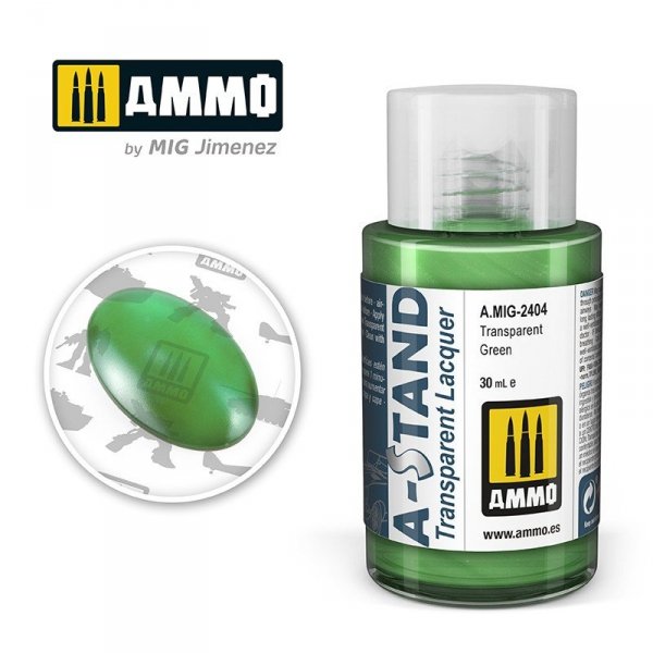 Ammo of Mig 2404 A-STAND Transparent Green 30ml