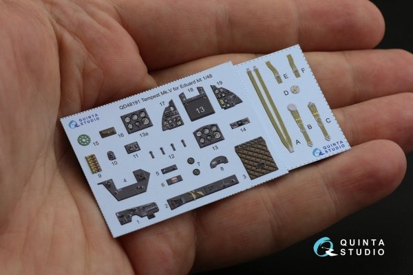 Quinta Studio QD48191 Tempest Mk.V 3D-Printed &amp; coloured Interior on decal paper (Eduard) 1/48