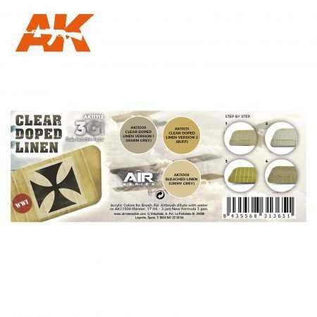AK Interactive AK11712 CLEAR DOPED LINEN 3x17 ml