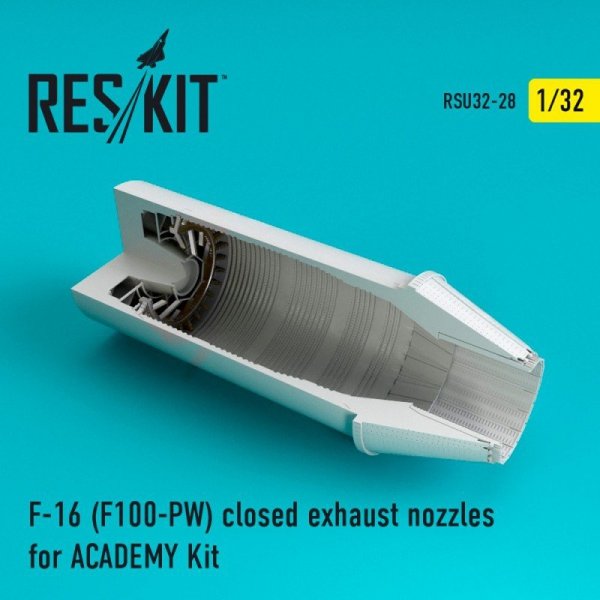 RESKIT RSU32-0028 F-16 (F100-PW) closed exhaust nozzles for ACADEMY Kit 1/32