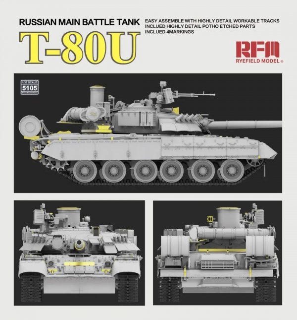 Rye Field Model 5105 Russian Main Battle Tank T-80U 1/35