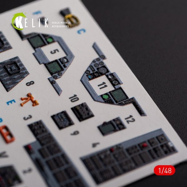 KELIK K48103 F-16A/C - interior 3D decals for Academy kit 1/48
