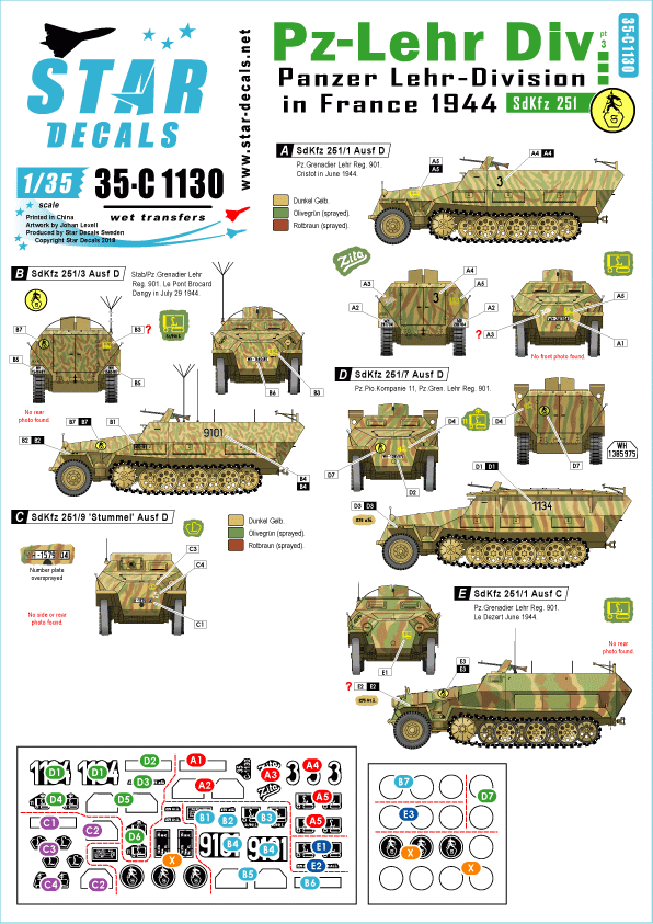 Star Decals 35-C1130 Panzer-Lehr Division # 3 1/35