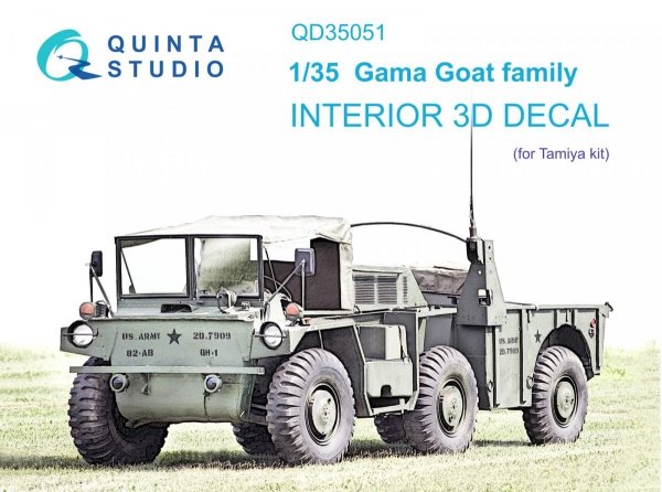Quinta Studio QD35051 Gama Goat family 3D-Printed &amp; coloured Interior on decal paper (Tamiya) 1/35