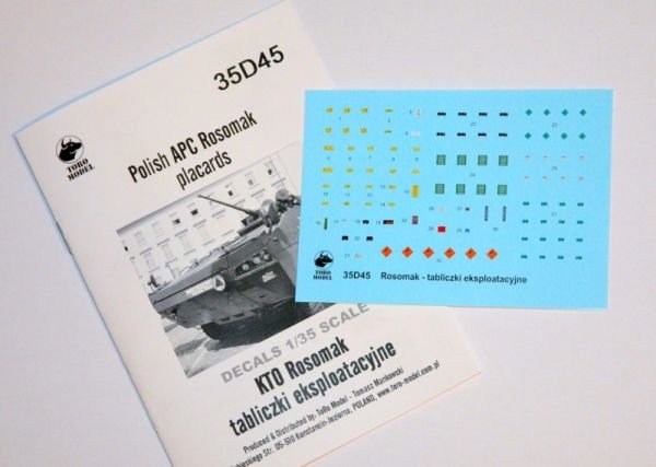 Toro 35D45 KTO Rosomak - tablice eksploatacyjne 1/35