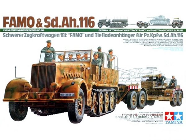 Tamiya 35246 German 18 Ton Heavy Half-Track &quot;Famo&quot; and Tank Transporter Sd.Ah.116 (1:35)