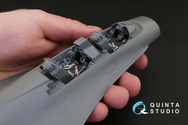Quinta Studio QD32023 F-16D 3D-Printed &amp; coloured Interior on decal paper (for Academy kit) 1/32