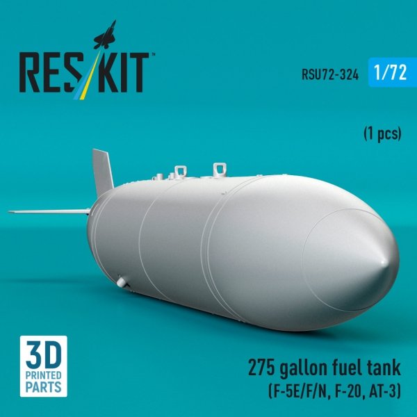 RESKIT RSU72-0324 275 gallon fuel tank (F-5E/F/N, F-20, AT-3) (1 pcs) (3D Printed) (1/72)