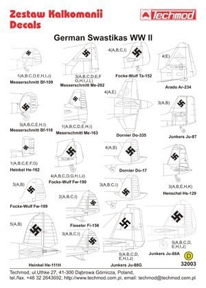 Techmod 32003 - German WWII Swastikas (1:32)