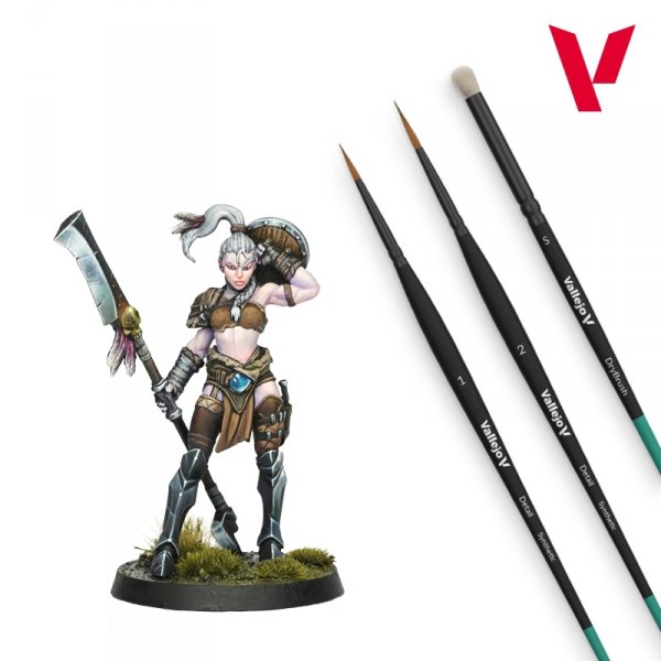 Vallejo 72183 Color BSL System Paint Set ( exclusive miniature )( 3 brushes ) - Game Color 48x18ml