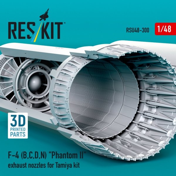 RESKIT RSU48-0300 F-4 (B, C, D, N) &quot;Phantom II&quot; exhaust nozzles for Tamiya kit (3D printed) 1/48