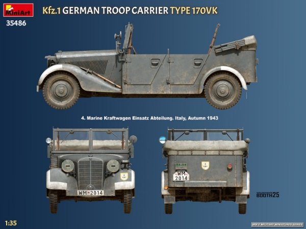 MiniArt 35486 Kfz.1 German Troop Carrier Type 170VK 1/35