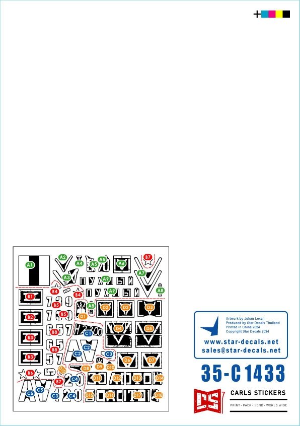 Star Decals 35-C1433 War in Ukraine # 27 Russian T-80BVM in Ukraine. 1/35