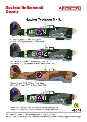 Techmod 48044 - Hawker Typhoon IB (1:48)
