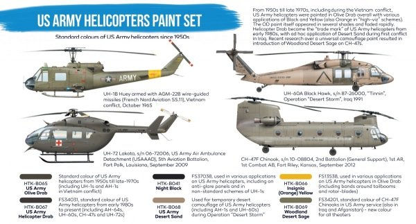 Hataka HTK-BS19 US Army Helicopters Paint Set (6x17ml)