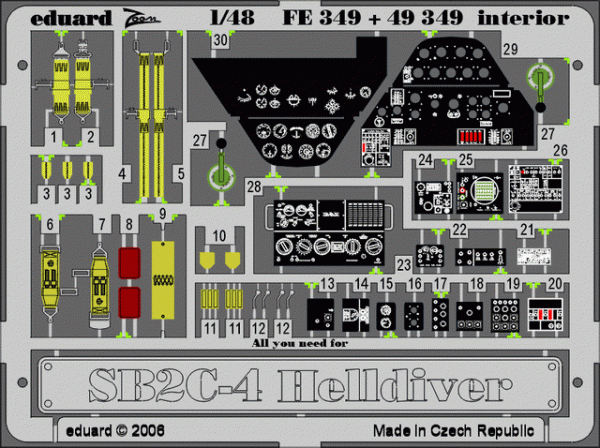 Eduard 49349 SB2C-4 interior 1/48 ACCURATE MINIATURES, REVELL, MONOGRAM