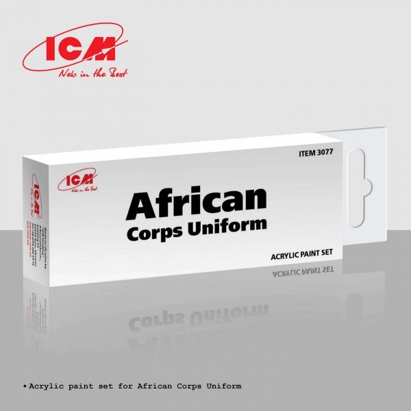 ICM 3077 Acrylic paint set for African Corps Uniform 12 ml х 6