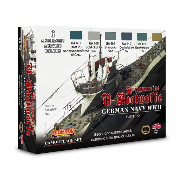 Lifecolor CS12 Acrylic paint set German Navy Set 2 6x22ml