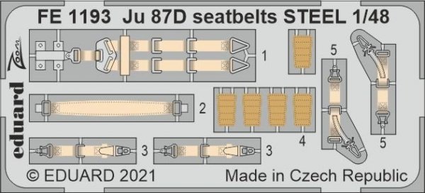 Eduard FE1193 Ju 87D seatbelts STEEL HASEGAWA / HOBBY 2000 1/48