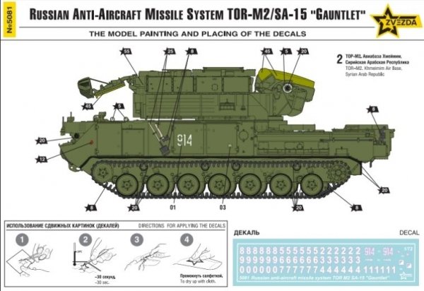 Zvezda 5081 TOR-M2 / SA-15 Gauntlet Russian Anti-Aircraft Missile System 1/72