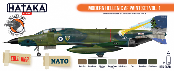 Hataka HTK-CS68 ORANGE LINE – Modern Hellenic AF paint set vol. 1 8x17ml