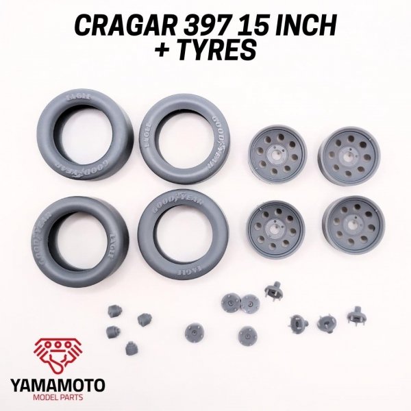 Yamamoto YMPRIM15 Cragar 397 15&quot; + Tyres Prokit! 1/24