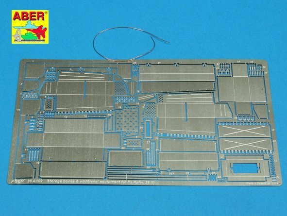 Aber 35A109 Storage boxes and additional equipment for german tank Pz.Kpfw. 38 (t) (1:35)