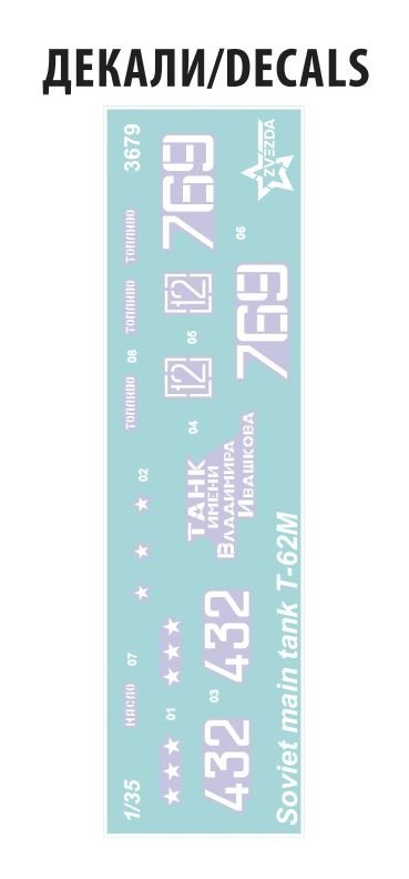 Zvezda 3679 Soviet T-62M Main Battle Tank 1/35
