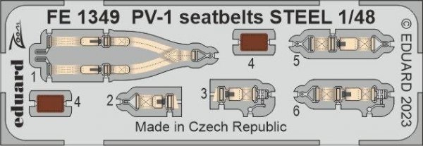 Eduard FE1349 PV-1 seatbelts STEEL ACADEMY 1/48