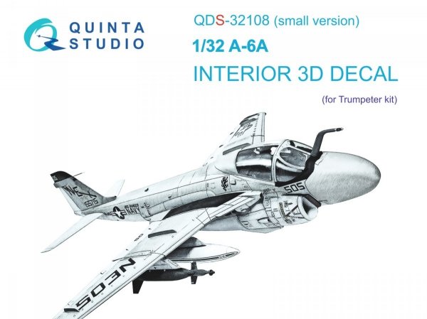 Quinta Studio QDS32108 A-6A Intruder 3D-Printed &amp; coloured Interior on decal paper (Trumpeter) (Small version) 1/32
