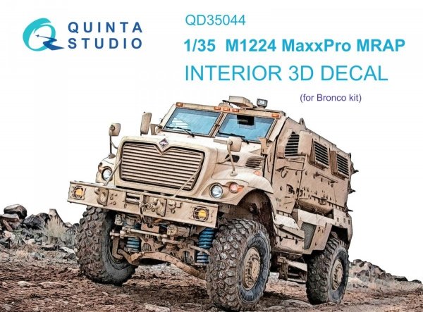 Quinta Studio QD35044 M1224 MaxxPro MRAP 3D-Printed &amp; coloured Interior on decal paper ( Bronco ) 1/35