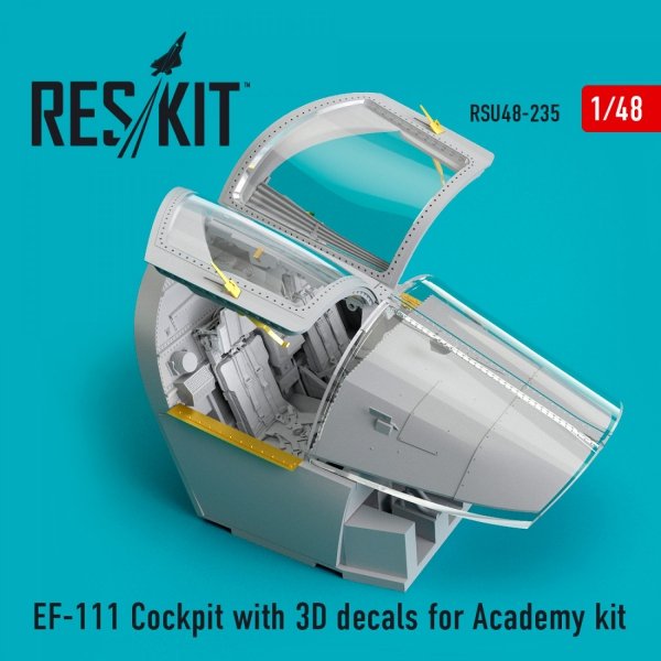 RESKIT RSU48-0235 EF-111 COCKPIT WITH 3D DECALS FOR ACADEMY KIT 1/48