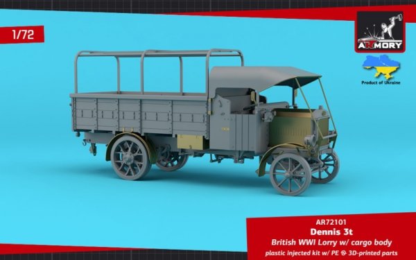 Armory Models 72101 Dennis 3t Lorry, British WWI lorry w/ flatbed cargo body 1/72