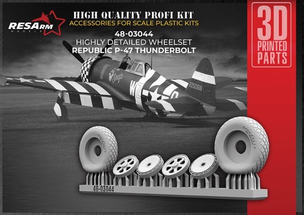 RESArm 48-03044 P-47 - Wheels under load (3D resin printing) 1/48