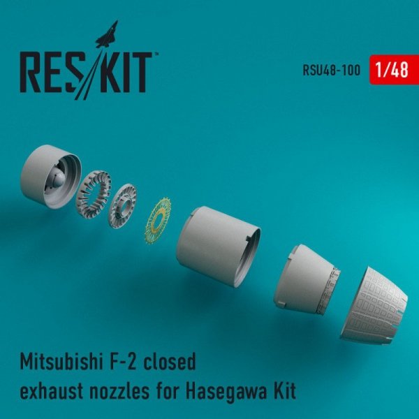 RESKIT RSU48-0100 Mitsubishi F-2 closed exhaust nozzles for Hasegawa kit 1/48