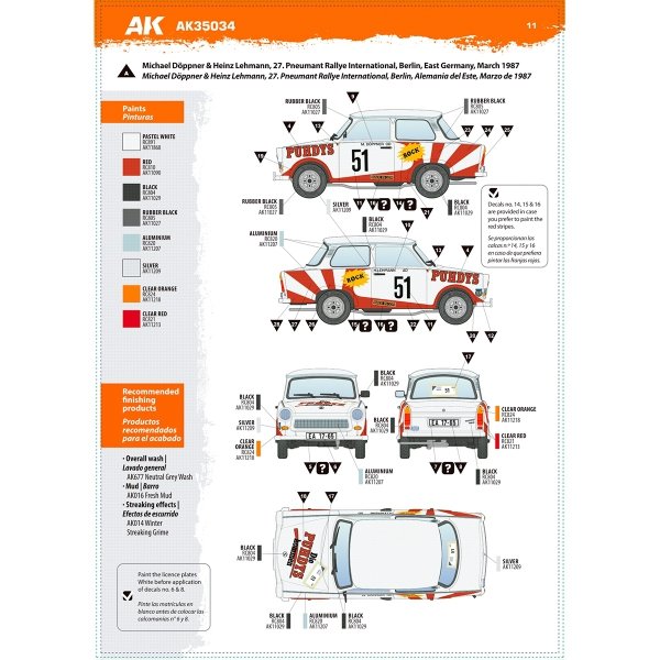 AK Interactive AK35034 Trabi 601 S Rallye 1/35