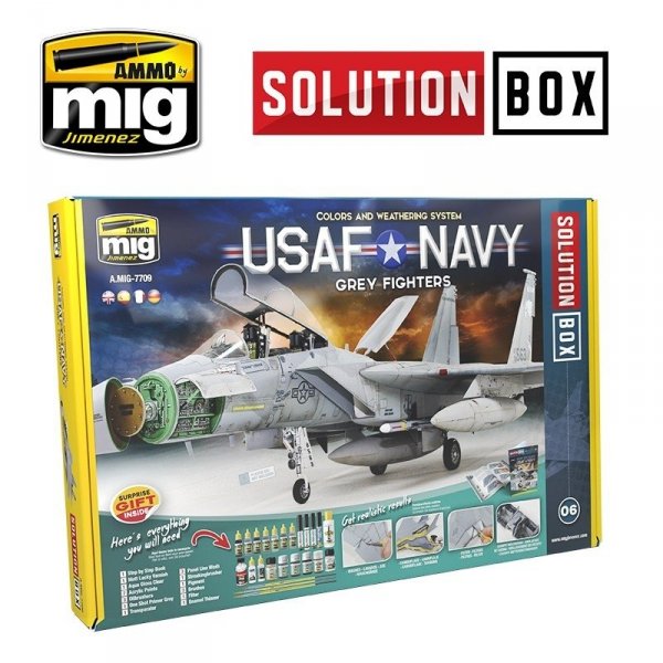 AMMO of Mig Jimenez 7709 USAF NAVY GREY FIGHTERS SOLUTION BOX