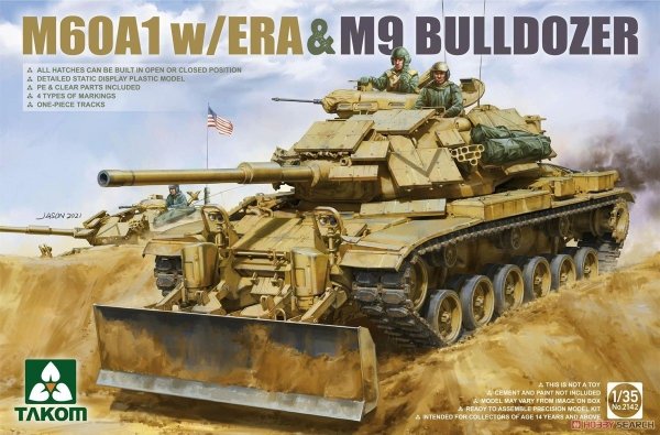 Takom 2142 M60A1 w/ERA &amp; M9 Bulldozer 1/35