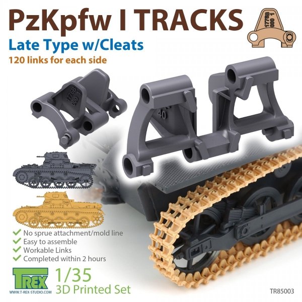 T-Rex Studio TR85003 PzKpfw I Tracks Late Type w/Cleats for Ausf.A/B 1/35