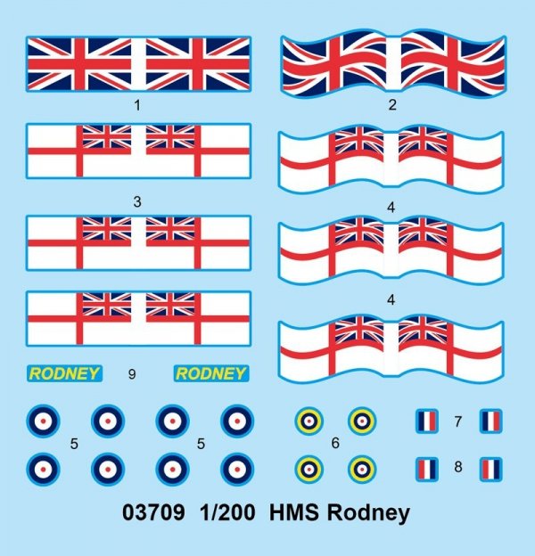 Trumpeter 03709 HMS Rodney (1:200)