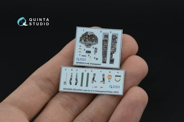 Quinta Studio QD48523 A-4E 3D-Printed &amp; coloured Interior on decal paper (Hasegawa/Hobby2000) 1/48