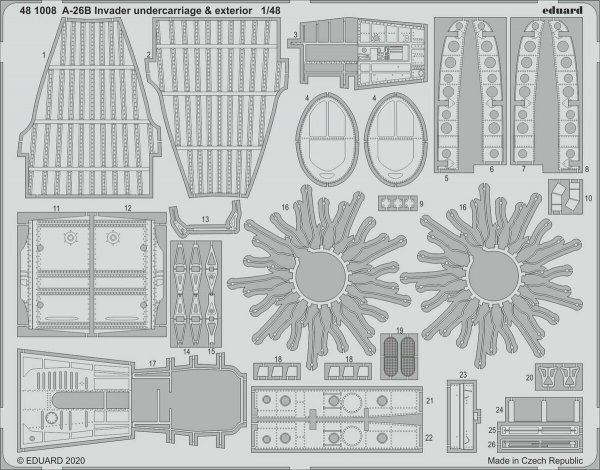 Eduard 481008 A-26B Invader undercarriage &amp; exterior for ICM 1/48