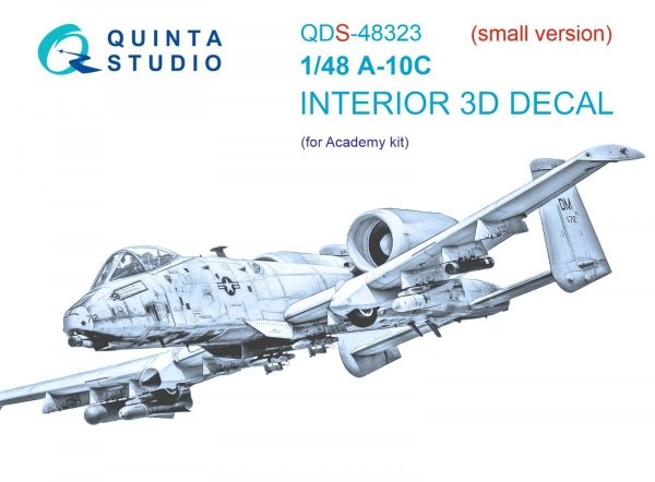 Quinta Studio QDS48323 A-10C 3D-Printed &amp; coloured Interior on decal paper (Academy) (Small version) 1/48