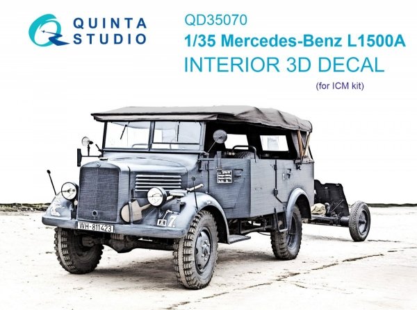 Quinta Studio QD35070 Mercedes-Benz L1500A 3D-Printed &amp; coloured Interior on decal paper (ICM) 1/35