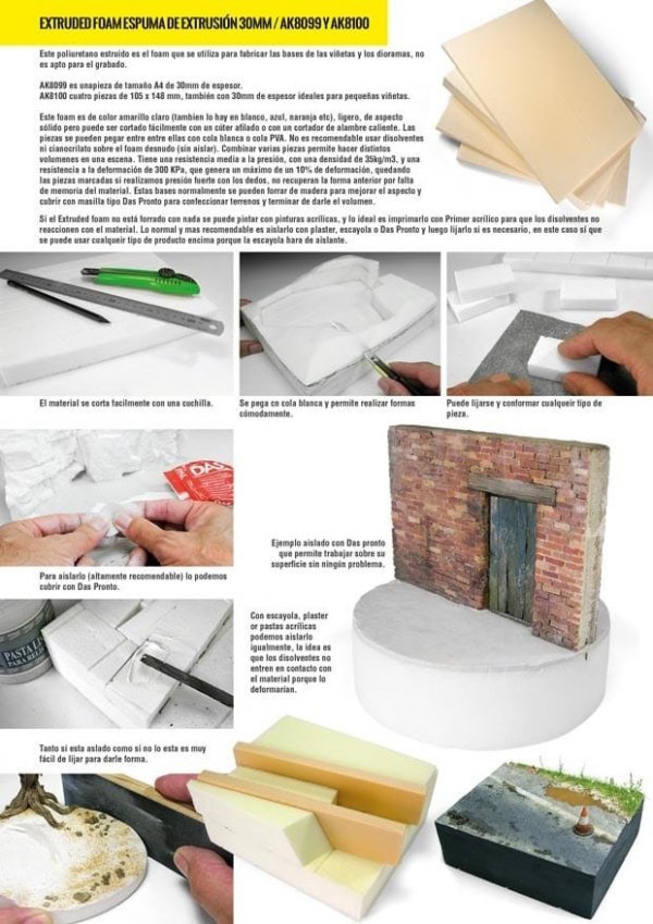 AK Interactive AK8100 EXTRUDED FOAM 30MM SIZE A4 ALREADY CUT (pianka do budowy)