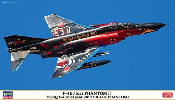 Hasegawa 02500 F-4EJ Kai Phantom II "302SQ F-4 Final Year 2019 (Black Phantom)" 1/72