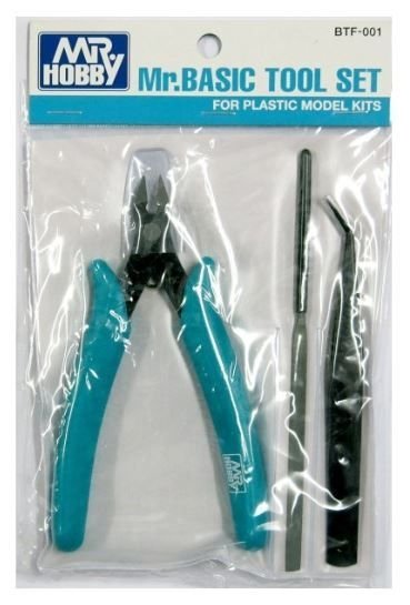 Mr.Hobby BTF-001 Mr. Basic Tool Set - pliers file (needle) tweezers / zestaw narzędzi cążki pilnik pęseta